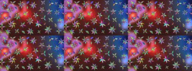 Küçük çiçekteki sevimli çiçek deseni. Robot resim. Raster illüstrasyonu.