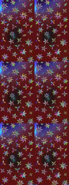 Kırmızı ve kahverengi renkte çiçekler. Sevimli çiçek raster deseni. Düz Çiçek Elementleri Tasarımı. Renk Bahar Teması eskiz şablonu.