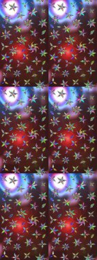 Raster Illustrasyon 'daki Çiçek Deseni' nin son moda çizimi. Renkli Yaz Temalı eskiz kalıbı. Düz Çiçek Elementleri Tasarımı. Güzel kumaş deseni.