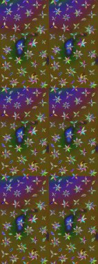 Düz Çiçek Elementleri Tasarımı. Taslak desenli, modaya uygun kumaş deseni. Renkli Bahar Teması eskiz kalıbı. Raster illüstrasyonu. Şirin çiçek elementleri..