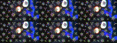 Çiçek desenli eskiz, yaz çiçekleri. Gri ve mavi renkte çiçekler. Renkli Bahar Teması eskiz kalıbı. Düz Çiçek Elementleri Tasarımı.