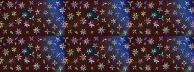 Karalama çiçekleri çizim kalıbı. Sanat ilham verici ve mavi tarzı çiçekler ve arkasında izler bırakıyor. Kahverengi ve mavi el çizimi desen. Raster deseni.