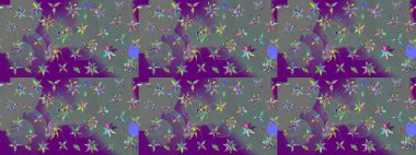 Çiçek desenli çizim. Raster illüstrasyonu. Asya tekstil tarzında. Güzel kumaş deseni. Renkli Bahar Teması eskiz kalıbı. Düz Çiçek Elementleri Tasarımı.