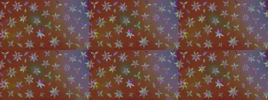 Kahverengi ve nötr renkler üzerine çiçek desenli eskiz, el yapımı papatyalar, papatyalar. Tekrar eden çiçek arkaplanı, zarif kahverengi ve nötr çiçek duvar kağıdı.