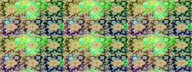 Doğu tarzı element. Tasarım şablonu için çizgi çizimi sınırı. Yeşil renklerdeki altın element. Altın desenli çiçek dekoru. Davetiyeler, kartlar, web sayfası için Raster illüstrasyonu.