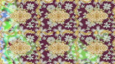 Kahverengi renklerde altın elementler. Geleneksel klasik Raster altın eskiz modeli. Barok tarzında eskiz doğulu süsü..