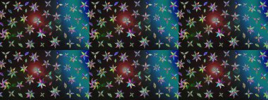 Soyut çiçek çizim kalıbı arka planı. Raster deseni. Raster illüstrasyonu. Gri ve mavi renklerde. Küçük çiçekte sevimli çiçek deseni var..