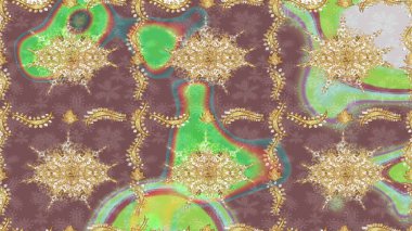 Tarafsız renklerde ve altın elementlerle geleneksel klasik altın raster deseni. Barok tarzında eskiz doğulu süsü..