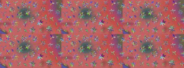 Çiçekli karalama şeklinde Raster çiçek deseni. Yumuşak, yaz çiçekli arka plan. Pembe ve kahverengi renkte çiçekler.