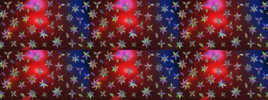 Parlak çiçekli halı deseni kahverengi ve kırmızı renklerde..