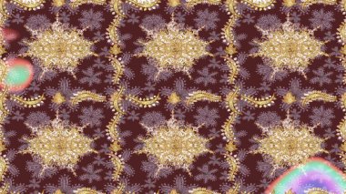 Klasik Raster kahverengi ve altın desenli çizim. Klasik klasik klasik arka plan. Geleneksel oryantasyon süsü.