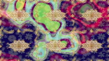 Lüks, kraliyet ve Viktorya dönemi konsepti. Tarafsız renklerde altın element. Süslü raster dekorasyonu. Tarafsız yerine altın rengi barok çiçek deseni..