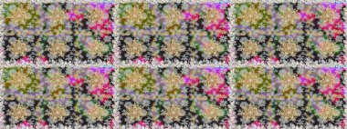 Raster altın pürüzsüz desen. Düz elle çizilmiş klasik koleksiyon. Gri renkli ve altın elementli altın desenli. Arkaplan, kumaş, altın duvar kağıdı.