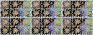 Damask arkaplanı. Gri renklerdeki altın element. Altın çiçekli, pürüzsüz desen. Barok tarzında altın çiçekli süs..