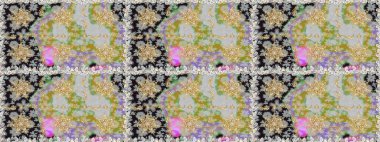 Gri renkli ve altın elementli altın desenli. Kusursuz altın desen. Raster doğulu süsü.