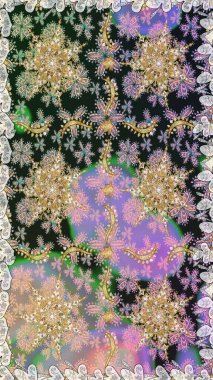 Raster altın pürüzsüz desen. Düz elle çizilmiş klasik koleksiyon. Arkaplan, kumaş, altın duvar kağıdı. Altın elementlerle gri renklerde altın desen.