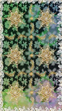 Noel, kar tanesi, yeni yıl 2019. Gri ve nötr renklerde altın elementlerle kusursuz klasik desen.