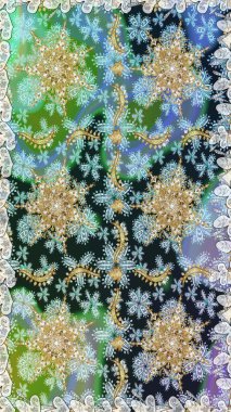 Paisleys zarif çiçek desenli arkaplan duvar kâğıdı çizimi. Klasik stil, güzel 3D çizgili sanat eseri. Tarafsız ve gri desenli çiçek yaprakları ve süslemeleri..