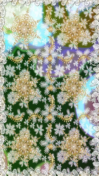 Tarafsız renklerde, altın elementlerle kusursuz desen. Geleneksel oryantasyon süsü. Klasik klasik klasik arka plan. Klasik raster altın pürüzsüz desen.