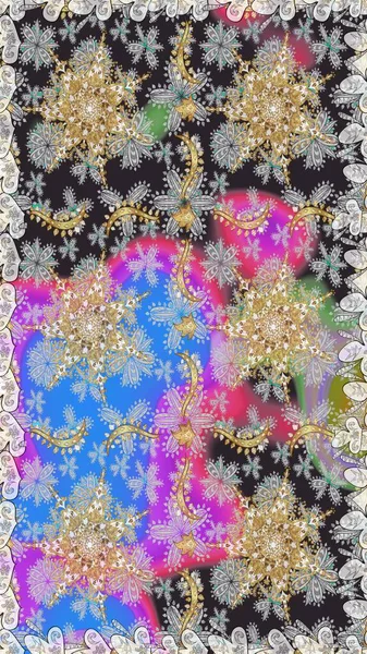 Noel, kar tanesi, yeni yıl 2019. Gri ve nötr renklerde altın elementlerle kusursuz klasik desen.