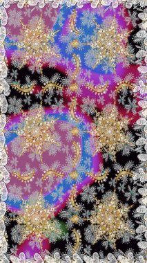 Soyut duvar kâğıdı, ambalaj dekorasyonu. Gri ve nötr renklerde Raster altın deseni. Kış sembolü, Mutlu Noeller, Mutlu yıllar 2019. Altın kar taneleri basit, pürüzsüz desen.