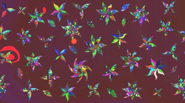 Raster suluboya çiçek deseni, narin çiçekler, kahverengi ve yeşil çiçekler, tebrik kartı şablonu. Raster Güzel kumaş deseni.