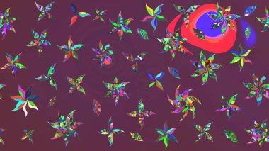 Soyut etnik raster çizim kalıbı. Kabile sanatı boho baskısı, klasik çiçek arkaplanı. Arkaplan dokusu, duvar kağıdı, kahverengi ve mor renkli çiçek teması.