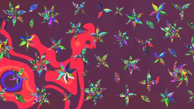 Kahverengi ve mor renkler üzerine çiçek desenli eskiz, el çizimi papatyalar, papatyalar. Tekrarlayan çiçek arkaplanı, zarif kahverengi ve mor çiçek duvar kağıdı.