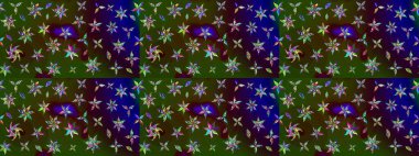 Elle çizilmiş çiçek desenli Raster çizimi. Tekstil, kumaş, ambalaj, hatıra defteri için hoş bir çiçek arkaplanı. Çocuksu tasarım. Kahverengi ve yeşil arkaplanda.