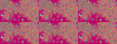 Çiçek deseni. Flower eskiz arka planı. Şatafatlı bahar bahçesi dokusu. Raster illüstrasyonu.