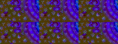 Çiçek ve yapraklı çiçek deseni. Küçük çiçekli şirin bir desen. Raster illüstrasyonu.