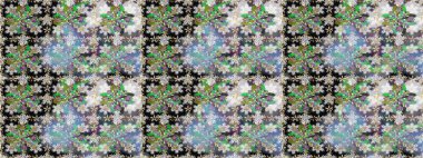 Klasik oryantal desen gri renklerden üstündür. Damask pürüzsüz süsü. Geleneksel raster ve altın desen.