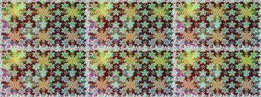 Tekrarlayan elementlerle soyut arkaplan oluşturun. Raster illüstrasyonu. Kusursuz damaske klasik altın desen. Kahverengi renklerde, altın elementlerle altın pürüzsüz desen.