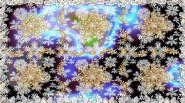 Soyut duvar kâğıdı, ambalaj dekorasyonu. Altın kar taneleri basit, pürüzsüz desen. Kış sembolü, Mutlu Noeller, Mutlu yıllar 2019. Tarafsız ve gri renklerde Raster altın deseni.