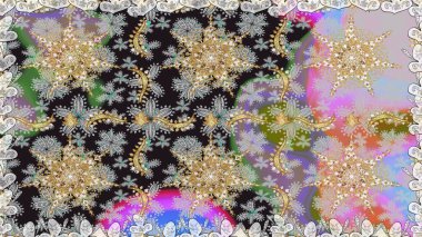 Klasik klasik klasik arka plan. Kusursuz klasik raster altın desenli. Gri ve nötr renklerde altın elementlerle kusursuz desen. Geleneksel oryantasyon süsü.