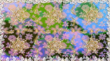 Geleneksel raster ve altın desen. Damask pürüzsüz süsü. Nötr ve gri renkler üzerinde klasik oryantal desen.