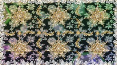 Gri ve nötr renklerde altın elementler. Barok tarzında kusursuz bir doğulu süsü. Geleneksel klasik raster altın pürüzsüz desen.