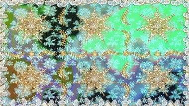 Antika altın tekrarlanabilir duvar kağıdı. Barok tarzında altın çiçekli süs. Damask pürüzsüz yineleme kalıbı. Tarafsız ve mavi renkler üzerine altın element.