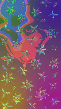 Raster deseni. Süslü kumaş deseni. Çiçekli çiçek deseni, suluboya..