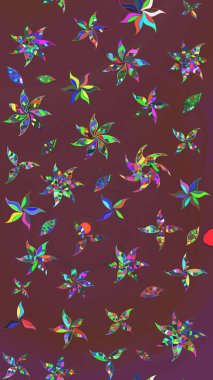 Miles Fleur, süslü püslü bir süs. Tomurcukları papatya çiçekleri olan sevimli bir çiçek deseni. Raster illüstrasyonu. Eski usul. Kumaş, tekstil, duvar kağıdı baskısı için. Taslak arkaplan.