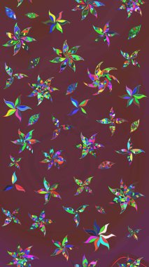 Millefleur 'lar. Tekstil, kumaş, kapaklar, duvar kağıtları, baskı, naylon, koleksiyon defteri, örgü, dekupaj için güzel bir eskiz. Küçük kahverengi ve yeşil renkte güzel bir besin torbası deseni, çiçekler..