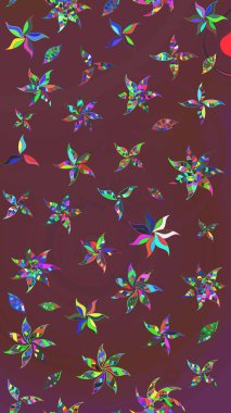 Kahverengi ve yeşil renklerde etnik çiçeklerle süslenmiş zarif bir eskiz şekli. Raster Çiçek İllüstrasyonu güzel tekstil..