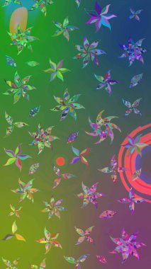 Raster çiçek izi. Raster Yumuşak kumaş deseni. Çiçek yeşili ve mavi çizim deseni. Klasik taslak çizimi.