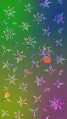 Çiçek ve yapraklı çiçek deseni. Raster illüstrasyonu. Küçük çiçekli şirin desen.