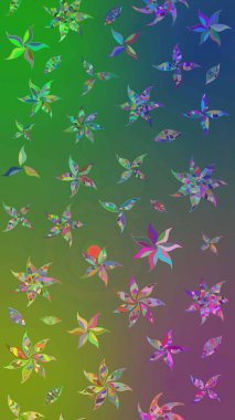 Çiçek desenli eskiz. Gömlek baskısı için çiçek boyası. Yeşil ve mavi renkte çiçekler.