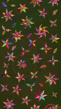 Zentangle soyut çiçekleri. Karalama çiçeği. Düz Çiçek Elementleri Tasarımı. Raster illüstrasyonu. Renkli Bahar Teması eskiz kalıbı. Şirin kumaş deseni.