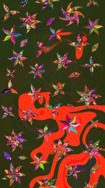 Raster - stok. Yeşil ve gri çiçekli eskiz deseni, suluboya çiçek deseni, sevimli çiçek, duvar kağıdı, kart veya kumaş için fayanslı.