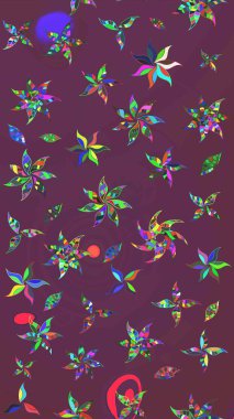 Çiçekler suluboya eskiz deseni. Raster Stili kumaş deseni.