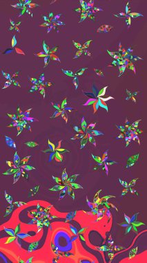 Botanik çizim kalıbı. Organik elementler. Suluboya etkisi. Raster deseni.