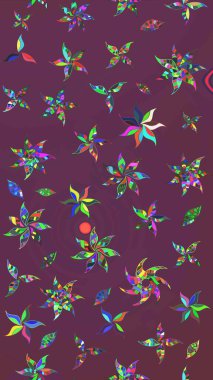 Parlak çiçekli kolaj çiçekleri kahverengi ve mor. Çiçekli zambakların eskiz geçmişi. Çiçek tasarımı için inanılmaz kolaj cennet tarzı..